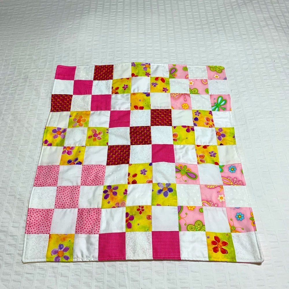Hand crafted doll quilt